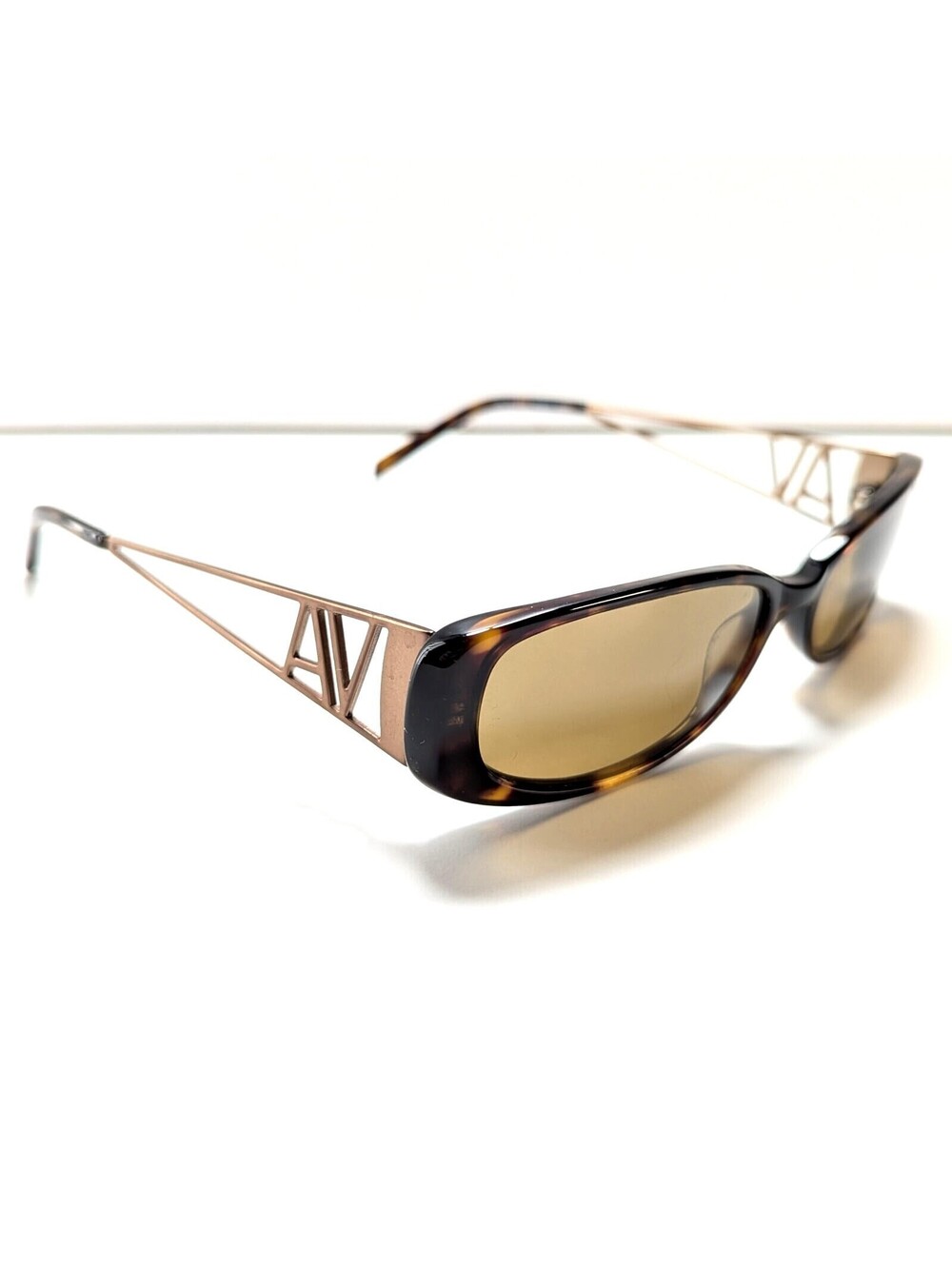 Adrienne Vittadini AV5030S Sleek Dark Metal Sunglasses Brown Tort 54-16-135